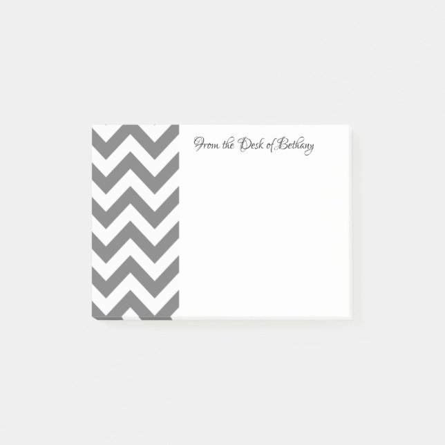 Grey Chevron Post It Notes (Front)