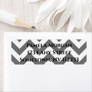 Grey Chevron Return Address Label
