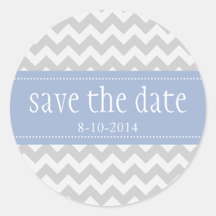 Grey Chevron Save the Date Custom Stickers