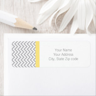 Grey Chevron Stripes Return Address
