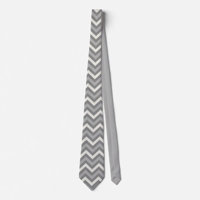 Grey Chevron Tie (Front)