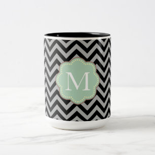Grey Chevron Two-Tone Coffee Mug