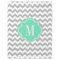 Grey Chevron with Mint Monogram