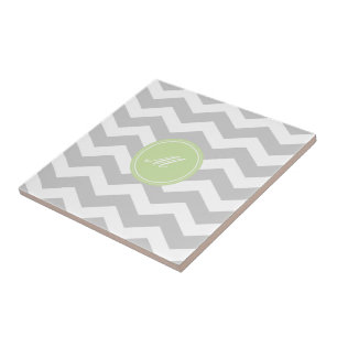 Grey Chevron with Monogram Tiles