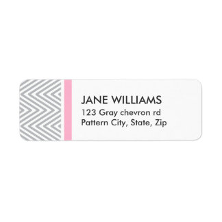 Grey chevron zigzag pattern chic return address