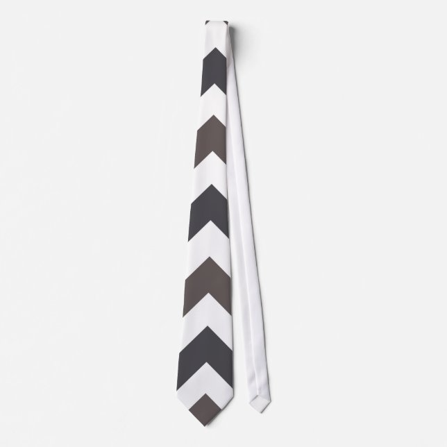 Grey Chevron Zigzag Pattern Tie (Front)