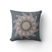 Grey Chickadee Pattern Pillow