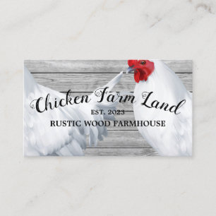 Grey Chicken Hen Rustic Organic Egg Farm Business Card