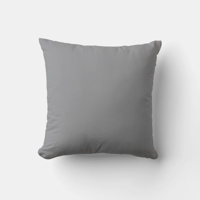 Grey Chiseled Stone Solid Colour Print, Neutral Throw Pillow (Front)