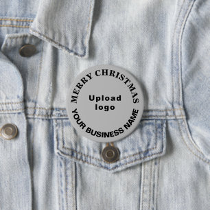 Grey Christmas Business Round Shape Button