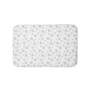Grey Christmas Snowflakes pattern for the Holidays Bath Mat
