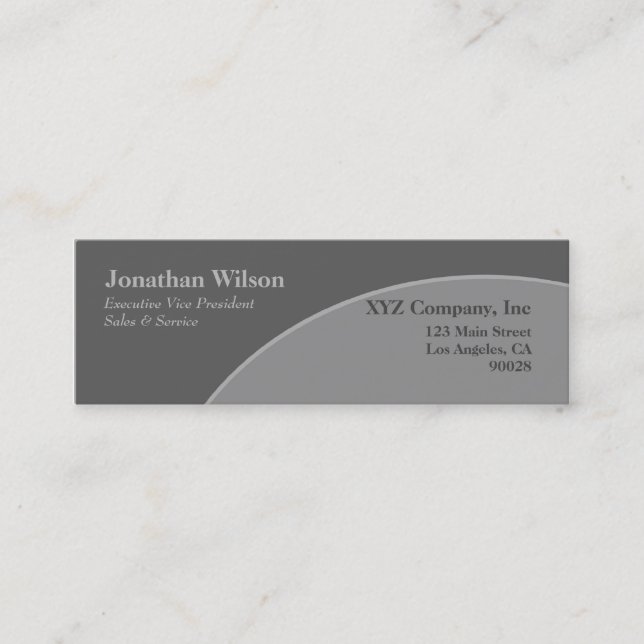 Grey circle mini business card (Front)