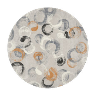 Grey Circles: Simple Seamless Pattern Cutting Board