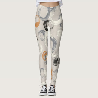 Grey Circles: Simple Seamless Pattern Leggings