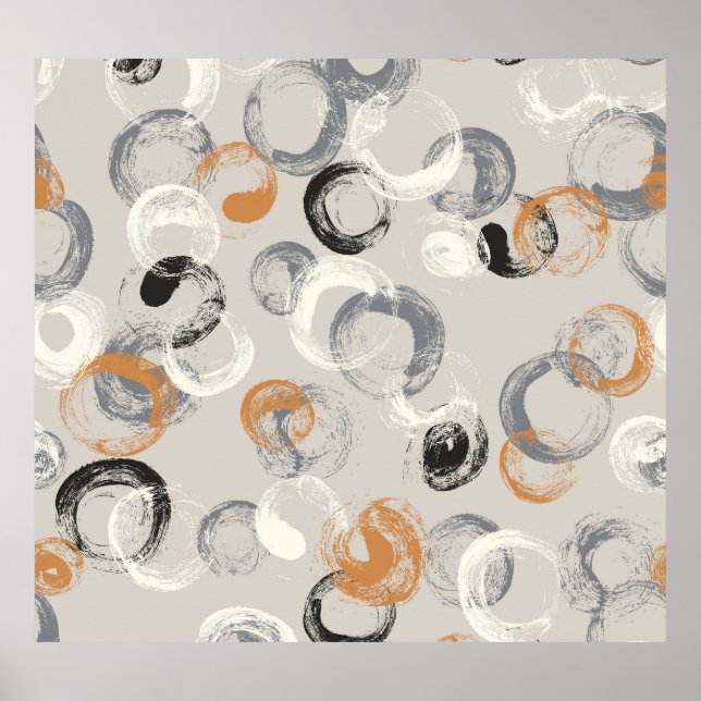 Grey Circles: Simple Seamless Pattern Poster (Front)