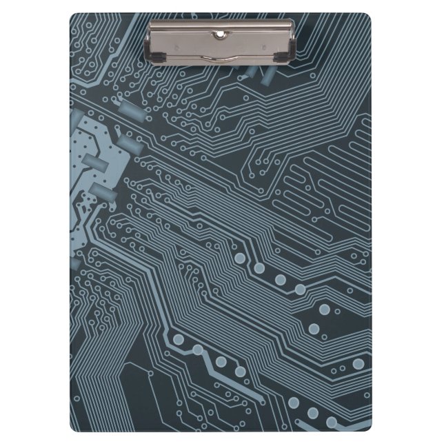 Grey Circuit Board Clipboard (Front)