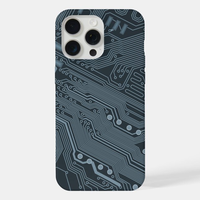 Grey Circuit Board iPhone Case (Back)