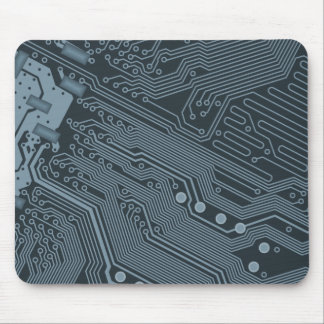 Grey Circuit Board Mouse Pad