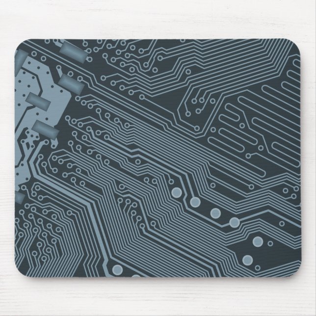 Grey Circuit Board Mouse Pad (Front)