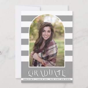 Grey Class of 2023 arch photo graduation Announcement