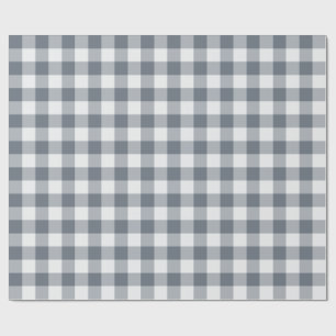 Grey Classic Chequered Gingham Wrapping Paper
