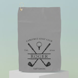 Grey Classic Cross Club Name Golf Towel
