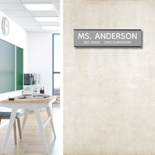 Grey Classroom Door Sign
