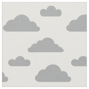 Grey clouds on white fabric by Nicole Janes
