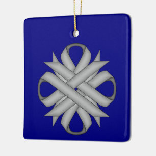 Grey Clover Ribbon by Kenneth Yoncich Ceramic Ornament
