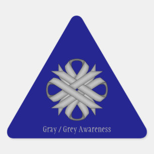 Grey Clover Ribbon by Kenneth Yoncich Triangle Sticker