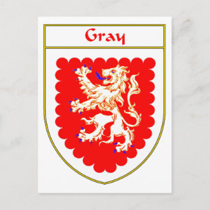 Grey Coat of Arms/Family Crest Postcard