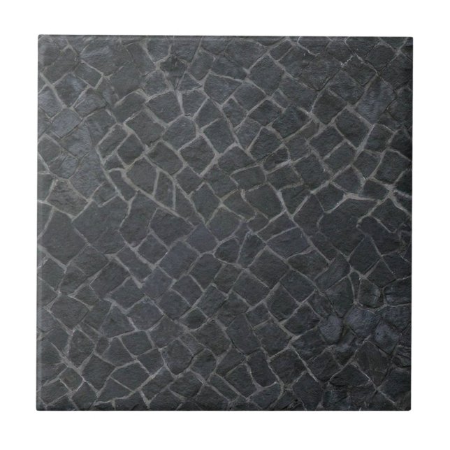 Grey Cobblestone Rock Path Texture Background Tile (Front)