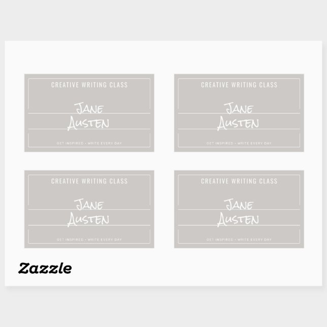 Grey College Composition Notebook Label (Sheet)