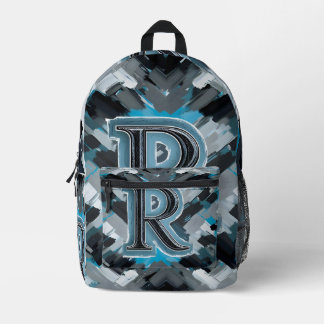 Grey colour printed backpack
