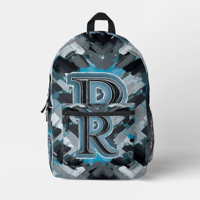 Grey colour  printed backpack (Front)