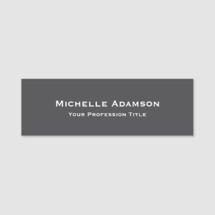 Grey Colour Professional Plain Modern Name Tag