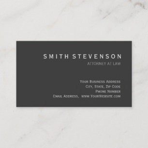 Grey Colour Standard Attorney at Law Business Card