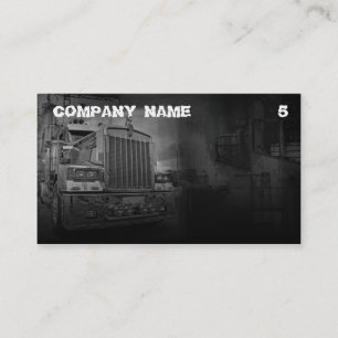 Grey Coloured Business Card For A Truck Company
