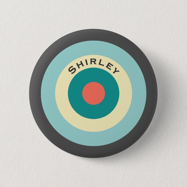 Grey Combination Bullseye by Shirley Taylor 2 Inch Round Button (Front)