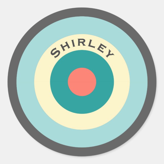 Grey Combination Bullseye by Shirley Taylor Classic Round Sticker (Front)