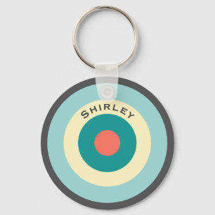 Grey Combination Bullseye by Shirley Taylor Keychain