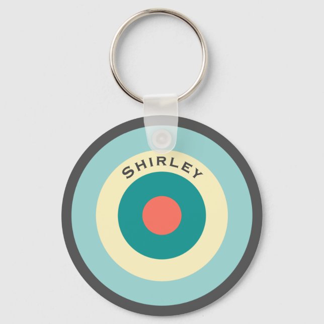 Grey Combination Bullseye by Shirley Taylor Keychain (Front)
