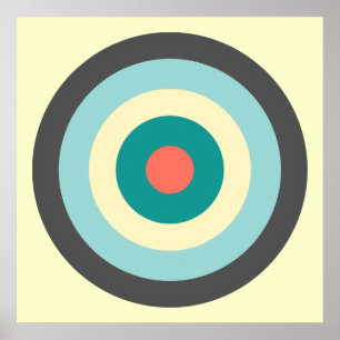 Grey Combination Bullseye by Shirley Taylor Poster