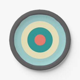 Grey Combination Bullseye Paper Plate