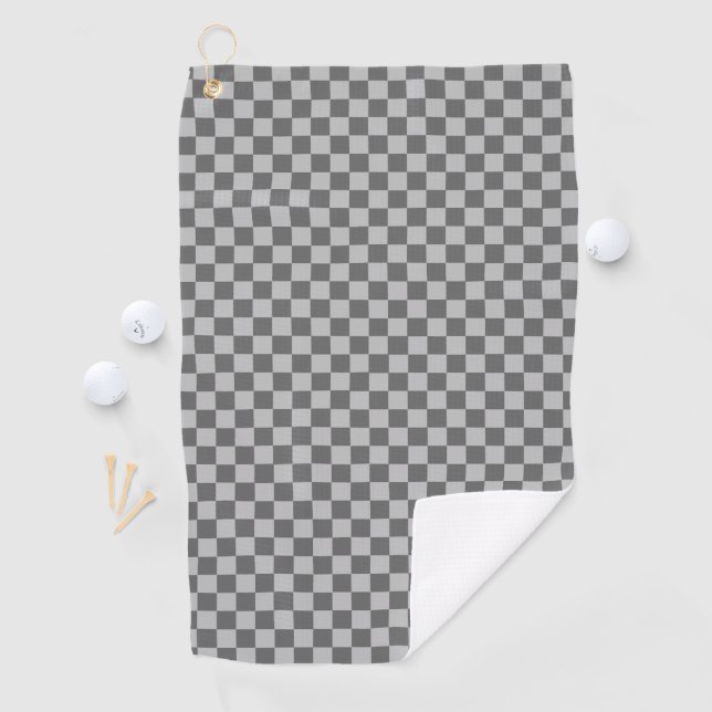 Grey Combination Chequerboard by Shirley Taylor Golf Towel (InSitu)
