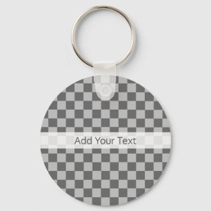 Grey Combination Chequerboard by Shirley Taylor Keychain