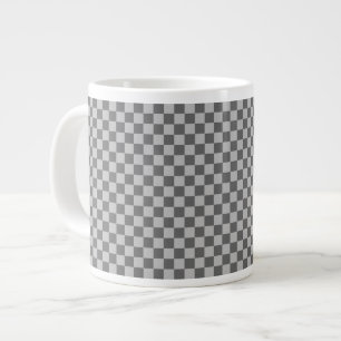 Grey Combination Chequerboard by Shirley Taylor Large Coffee Mug