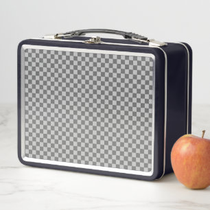 Grey Combination Chequerboard by Shirley Taylor Metal Lunch Box