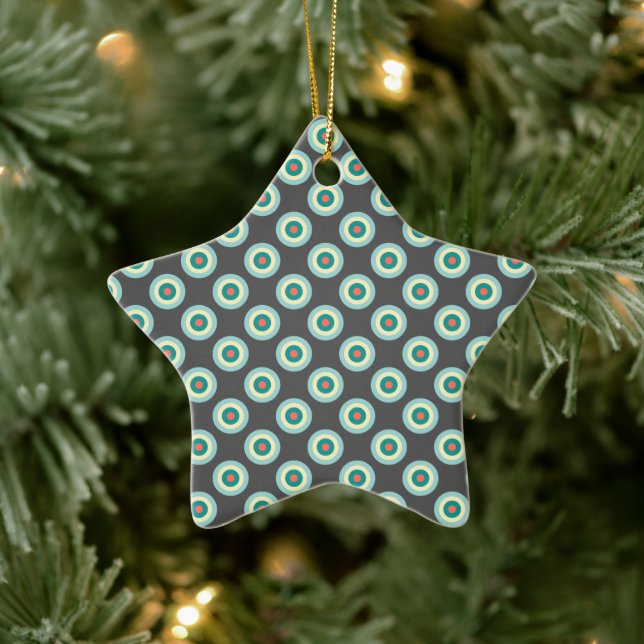 Grey Combination Circles by Shirley Taylor Ceramic Ornament (Tree)