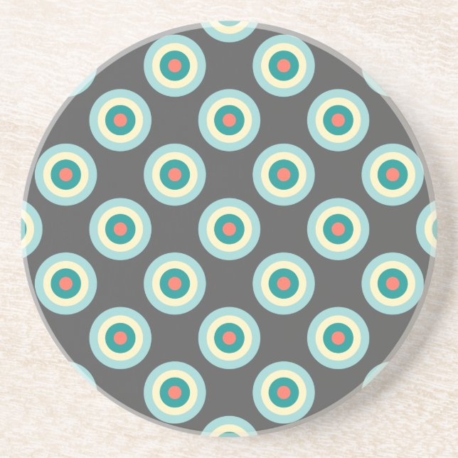 Grey Combination Circles by Shirley Taylor Coaster (Front)